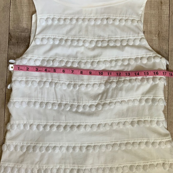 J Crew White Cotton Pom Pom Lace Sleeveless Shell Vintage Inspired Top  SZ 8 - Picture 13 of 14